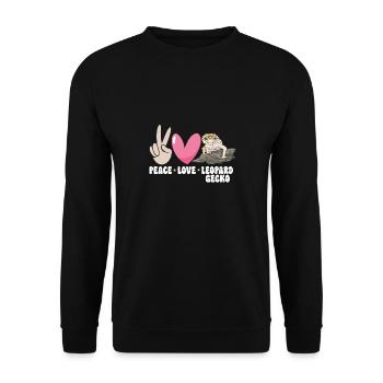 Leopard Gecko Reptile Pet Gecko - Unisex Sweatshirt - black - Front - Alina (178cm) & Michal (187cm)