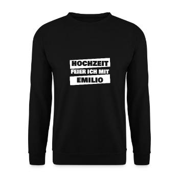 Emilio - Unisex Pullover - Schwarz - Vorne - Alina (178cm) & Michal (187cm)