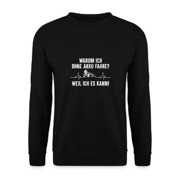 Bicycle Mountain Bike Road Bike E-Bike Cyclist - Unisex Sweatshirt - black - Front - Alina (178cm) & Michal (187cm)