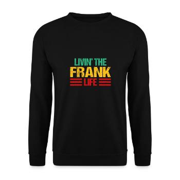 Frank - Unisex Pullover - Schwarz - Vorne - Alina (178cm) & Michal (187cm)
