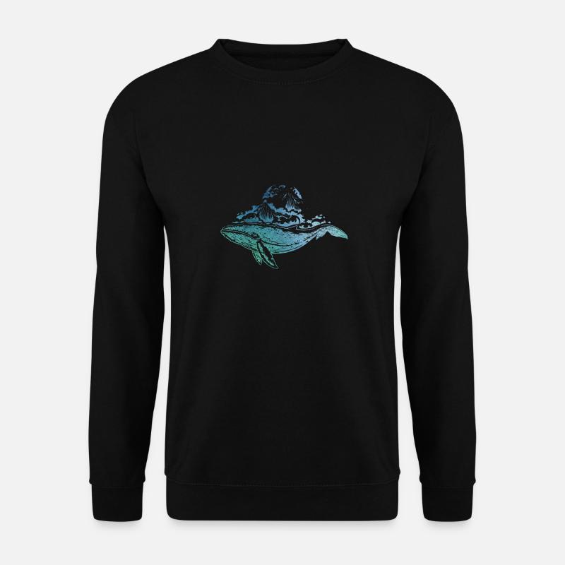 Baleine et eau - Sweat-shirt Unisexe - noir
