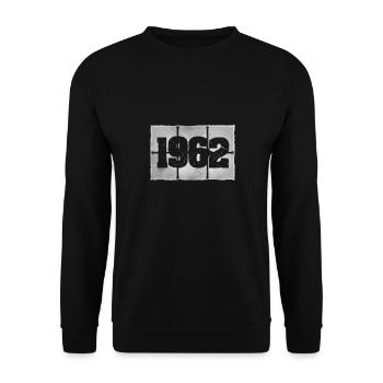Born in 1962 - Unisex Sweatshirt - black - Front - Alina (178cm) & Michal (187cm)