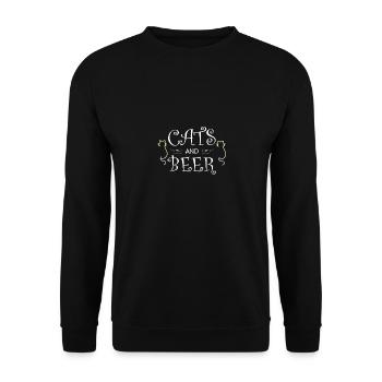 Cat and beer - Unisex Sweatshirt - black - Front - Alina (178cm) & Michal (187cm)