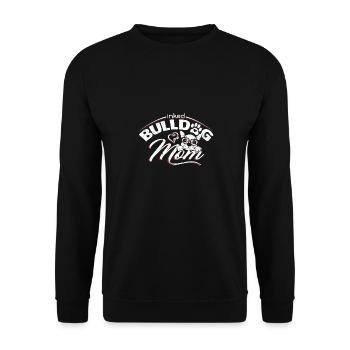 Bulldog Mama Tätowiert Old English Bulldog Mom Tat - Unisex Pullover - Schwarz - Vorne - Alina (178cm) & Michal (187cm)