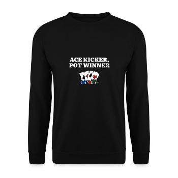 Ace Kicker Pot Winner Poker Card Games Poker - Unisex Sweatshirt - black - Front - Alina (178cm) & Michal (187cm)