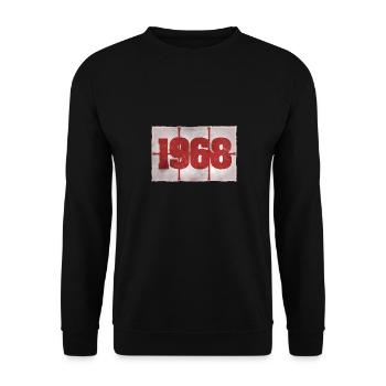 Born in 1968 - Unisex Sweatshirt - black - Front - Alina (178cm) & Michal (187cm)