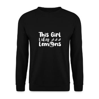 Girl Likes Summer Lemons Lemon Juice Lemonade - Unisex Sweatshirt - black - Front - Alina (178cm) & Michal (187cm)