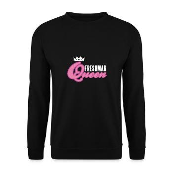 Freshman QUEEN Retro Freshman Designs - Unisex Sweatshirt - black - Front - Alina (178cm) & Michal (187cm)