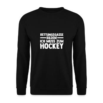 Eishockey Hockeyspieler Hockey - Unisex Pullover - Schwarz - Vorne - Alina (178cm) & Michal (187cm)