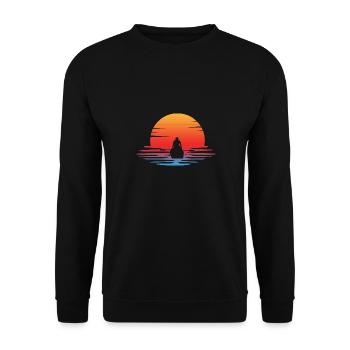 Kajak Kayak Kayak Retro Vintage Sunset Paddle Paddle - Sweat-shirt Unisexe - noir - Devant - Alina (178cm) & Michal (187cm)