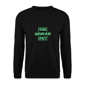 Einzigartig Damian - Unisex Pullover - Schwarz - Vorne - Alina (178cm) & Michal (187cm)