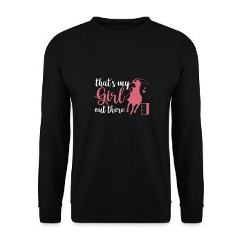 C’est ma fille là-bas Barrel Racing Proud Barre - Sweat-shirt Unisexe - noir - Devant - Alina (178cm) & Michal (187cm)