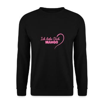 Liebe für Margo LiebeDich Herz - Unisex Pullover - Schwarz - Vorne - Alina (178cm) & Michal (187cm)