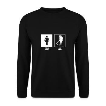 Your Aunt My Aunt Field Hockey Fan Your Aunt My Au - Unisex Pullover - Schwarz - Vorne - Alina (178cm) & Michal (187cm)