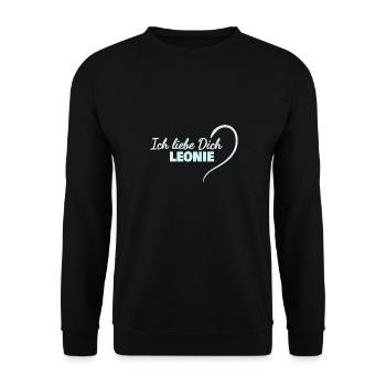 LiebeDich Leonie - Unisex Pullover - Schwarz - Vorne - Alina (178cm) & Michal (187cm)