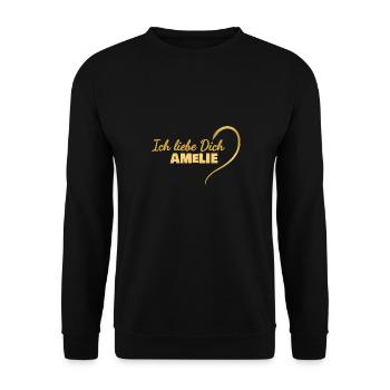 LiebeDich Amelie - Unisex Pullover - Schwarz - Vorne - Alina (178cm) & Michal (187cm)