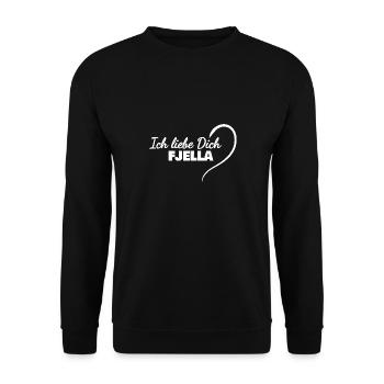 Liebe für Fjella LiebeDich Herz - Unisex Pullover - Schwarz - Vorne - Alina (178cm) & Michal (187cm)