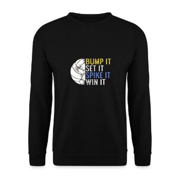Joueur de volley-ball Bump It Set It Spike It Win It S - Sweat-shirt Unisexe - noir - Devant - Alina (178cm) & Michal (187cm)