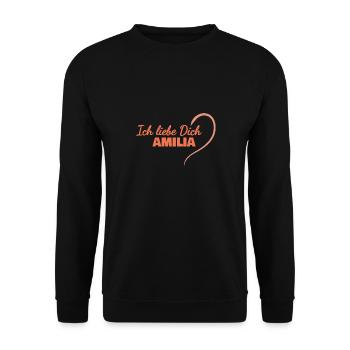 LiebeDich Amilia - Unisex Pullover - Schwarz - Vorne - Alina (178cm) & Michal (187cm)