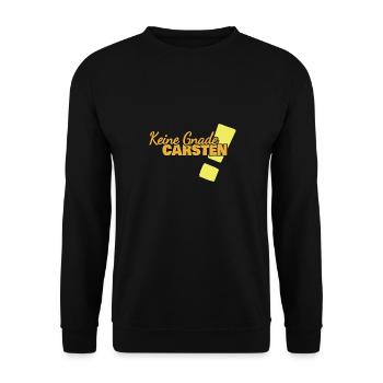 Gnade für Carsten Lustig Spruch - Unisex Pullover - Schwarz - Vorne - Alina (178cm) & Michal (187cm)