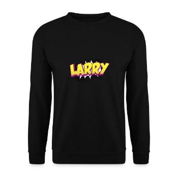 Larry Benutzerdefinierter Name Comic-Stil Pop-Art, Larry - Unisex Pullover - Schwarz - Vorne - Alina (178cm) & Michal (187cm)