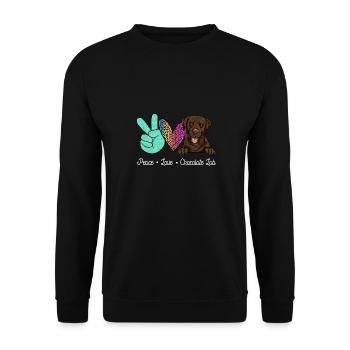 Chocolate Labrador Retriever Hund - Unisex Pullover - Schwarz - Vorne - Alina (178cm) & Michal (187cm)