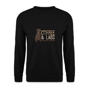 Chien Labrador Retriever chocolat - Sweat-shirt Unisexe - noir - Devant - Alina (178cm) & Michal (187cm)