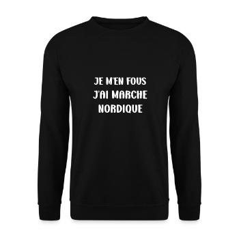 Randonné humour marche nordique - Sweat-shirt Unisexe - noir - Devant - Alina (178cm) & Michal (187cm)