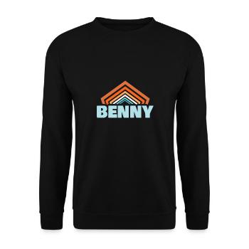 Geschenk für Benny - Unisex Pullover - Schwarz - Vorne - Alina (178cm) & Michal (187cm)