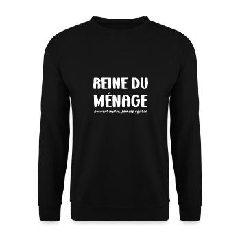 Humour faire le ménage - Sweat-shirt Unisexe - noir - Devant - Alina (178cm) & Michal (187cm)