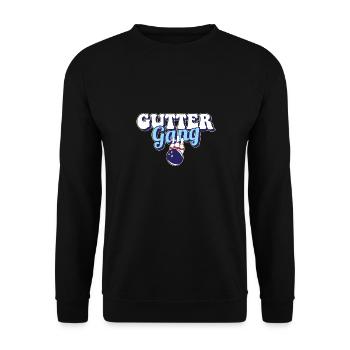 Gutter Gang Bowling Team Club Coach Funny Bowler - Unisex Sweatshirt - black - Front - Alina (178cm) & Michal (187cm)