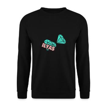 Gift for Ilyas - Unisex Sweatshirt - black - Front - Alina (178cm) & Michal (187cm)
