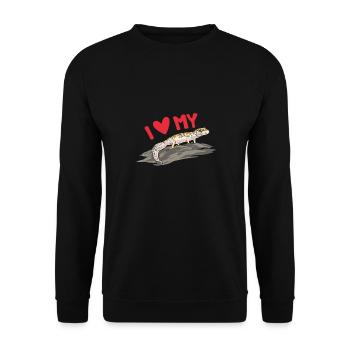 Leopard Gecko Reptile Pet Gecko - Unisex Sweatshirt - black - Front - Alina (178cm) & Michal (187cm)