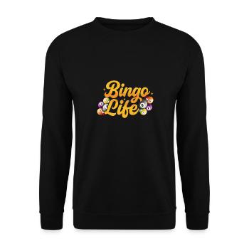 Joueur de bingo interrogez-moi sur la conception du bingo chanceux - Sweat-shirt Unisexe - noir - Devant - Alina (178cm) & Michal (187cm)
