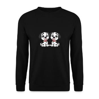 Dalmatian Dog Comic - Unisex Sweatshirt - black - Front - Alina (178cm) & Michal (187cm)