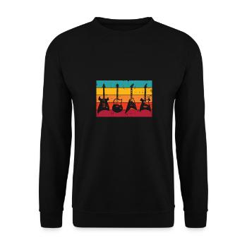 Guitar Retro - Unisex Sweatshirt - black - Front - Alina (178cm) & Michal (187cm)
