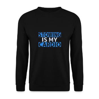 Verstauen ist mein Cardio - Unisex Pullover - Schwarz - Vorne - Alina (178cm) & Michal (187cm)