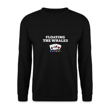 Floating the Whales Poker Card Games Poker Player - Unisex Pullover - Schwarz - Vorne - Alina (178cm) & Michal (187cm)