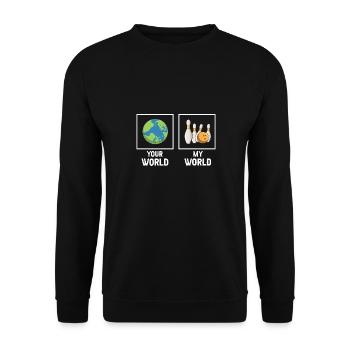 Your World My World Awesome Bowling Bowler - Sweat-shirt Unisexe - noir - Devant - Alina (178cm) & Michal (187cm)