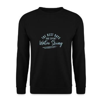 The Best Days Are Spent Water Skiing Sayings - Unisex Sweatshirt - black - Front - Alina (178cm) & Michal (187cm)