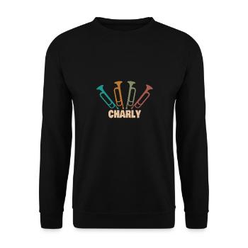 Le trompettiste Charly - Sweat-shirt Unisexe - noir - Devant - Alina (178cm) & Michal (187cm)