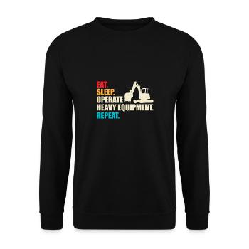 Opérateur de machines de construction Conducteur de pelle Conducteur de pelle Ouvriers de la construction - Sweat-shirt Unisexe - noir - Devant - Alina (178cm) & Michal (187cm)