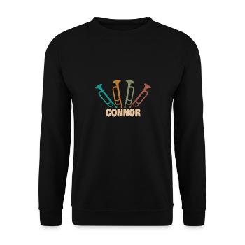 Wind instrument Connor - Unisex Sweatshirt - black - Front - Alina (178cm) & Michal (187cm)