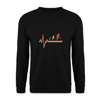 Retro Heartbeat Vintage Goalkeeper Field Hockey FR - Sweat-shirt Unisexe - noir - Devant - Alina (178cm) & Michal (187cm)