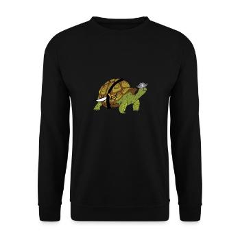 Pirate Tortoise Kids Reptile Pet Lover Turtle - Unisex Sweatshirt - black - Front - Alina (178cm) & Michal (187cm)