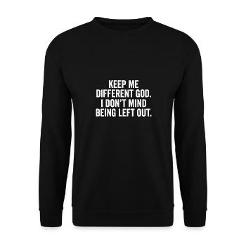 Garde-moi différent Dieu Citation religieuse Chrétien - Sweat-shirt Unisexe - noir - Devant - Alina (178cm) & Michal (187cm)