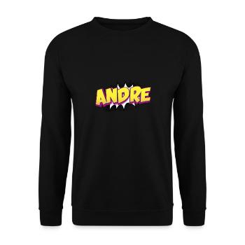 Andre Nom personnalisé Style de bande dessinée Pop Art, André - Sweat-shirt Unisexe - noir - Devant - Alina (178cm) & Michal (187cm)