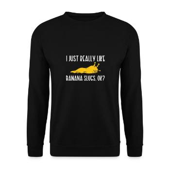 Banana Snail Snail - Unisex Sweatshirt - black - Front - Alina (178cm) & Michal (187cm)