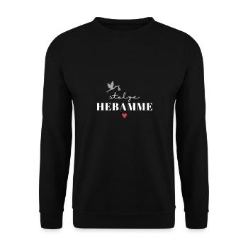 Stolze Hebamme / Hebammenschüler - Unisex Pullover - Schwarz - Vorne - Alina (178cm) & Michal (187cm)