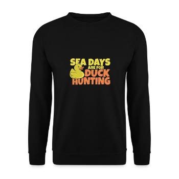 Cruise Vacation Sea Days Are For Duck Hunting - Unisex Sweatshirt - black - Front - Alina (178cm) & Michal (187cm)